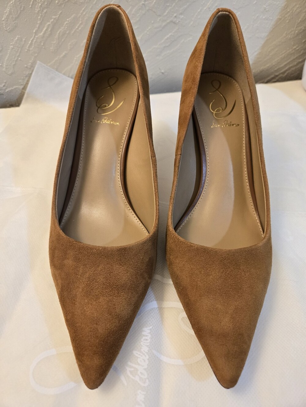 Sam Edelman Vienna Pointed Toe Suede Pumps in Frontier Brown Suede 9.0